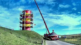 Pilsumer Leuchtturm 25 03 2014 Dach Autokran 10x Zeitraffer timelapse Lighthouse autocrane [upl. by Rhetta]