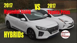 2017 Hyundai Ioniq hybrid VS 2017 Toyota Prius Hybrid [upl. by Anselmi]