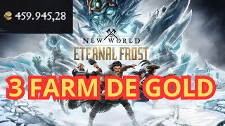 NEW WORLD 3 FARM DE GOLD ATUAL SEJA RICO [upl. by Nnewg]