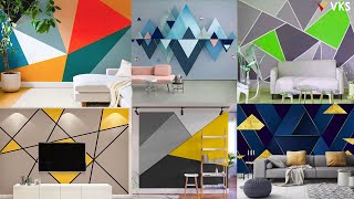 Geometric Wall Paint Design  3D Wall Painting Design ideas  Modern Geometric Accent Wall Paint [upl. by Eidna]