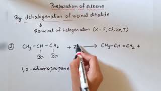 Preparation of alkene By dehalogenation of Vicinal dihalide class 11 [upl. by Randa181]