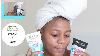 Review  Garnier Pure Active 3in1  Garnier Wash Scrub amp Mask  2 Products 5 different ways [upl. by Hsetih]