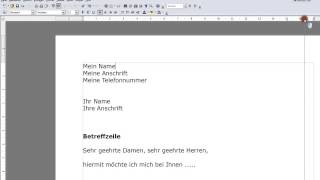 Einstieg in Open Office Writer Bewerbung [upl. by Steffane]