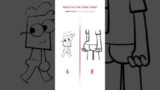 Gen Z In The Future 😅 A vs B Animation Meme Orig CoopNoop shorts [upl. by Bender]