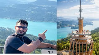 Visiting the Worlds Tallest Wooden Tower Pyramidenkogel Tower in Austria 🇦🇹 [upl. by Amabil177]