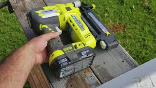 Ryobi 18V Battery Brad Nailer Cordless Review [upl. by Det]