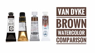 Van Dyke Brown Watercolor Comparison  Daniel Smith  Mijello Mission Gold  Schmincke [upl. by Hpotsirhc]