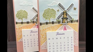 Tischkalender basteln mit Produktpaket Tulip Fields u dem Stempelset kreative Tage von Stampin‘ Up [upl. by Kelci]