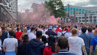 ENGLAND FANS AT WEMBLEY VS DENMARK [upl. by Atnohs]