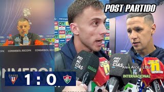 RUEDA DE PRENSA POST PARTIDO Liga de Quitó vs Fluminense 1x0 Adrián Gabbarini Alex Arce y Piovi [upl. by Araid363]