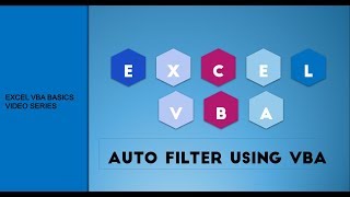 EXCEL VBA ONLINE VIDEOS Part IV  AutoFilter with VBA [upl. by Cari]