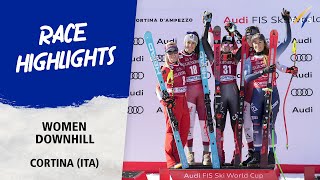 Venier wins crazy race in Cortina as Shiffrin crashes out  Audi FIS Alpine World Cup 2324 [upl. by Raila]