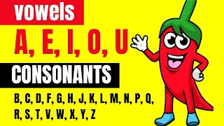 Consonants and Vowels for Kids  English Grammar l Vowels and Consonant  English Grammar [upl. by Hannover]