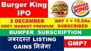 BURGER KING IPO  DAY 11554x SUBSCRIBEDBURGER KING IPO GMP BURGER KING IPO SUBSCRIPTIONIPO NEWS [upl. by Auqinahc530]