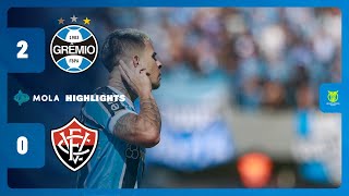 IL TRICOLOR GAUCHO TORNA A SORRIDERE  GREMIO  VITORIA 20  HIGHLIGHTS  BRASILEIRAO  MOLA TV [upl. by Aicenra]