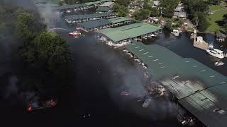 Gallatin Marina Fire July 7 2020 Hendersonville Fireboat in action [upl. by Pope66]