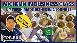 Michelin Green Star onboard Lounges Review amp Free Shower at Taipei China Airlines A330300 TPEBKK [upl. by Iclehc]