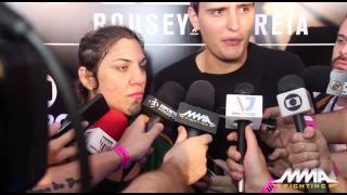 UFC 190 Bethe Correia Open Workout Scrum [upl. by Sateia]