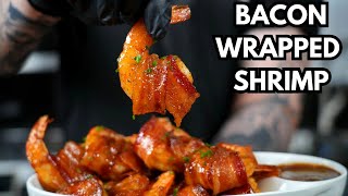 I Cant Get Enough Of This Appetizer Recipe  Bacon Wrapped Shrimp [upl. by Nolrev]