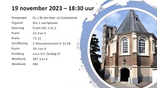 Avonddienst  19112023  Ds LW den Boer uit Goedereede [upl. by Caitlin278]