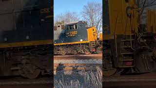 CSX 1982 leads M301 through Lorton with a horn show train HeritageUnit CSX csxtrains [upl. by Wiese216]