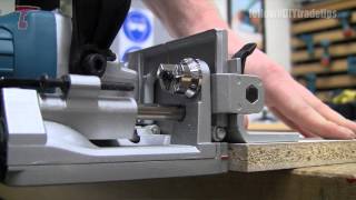 How to Biscuit Joint Using the Makita PJ7000 Biscuit Jointer DIYTradetips [upl. by Olocin804]