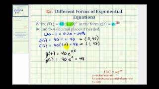 Ex Rewrite Exponential Functions y  abt to y  aekt [upl. by O'Driscoll]