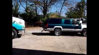 Cummins swapped Chevy Suburban with Allison pulls out big truck [upl. by Christina853]