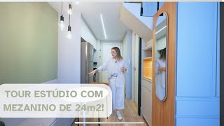 TOUR DE UM ESTÚDIO DE 24m2 COM MEZANINO [upl. by Morven]