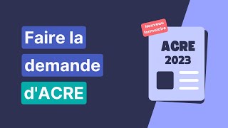 Comment faire et remplir la demande dACRE en microentreprise 📝 [upl. by Devondra]