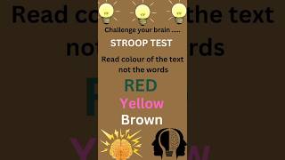 stroop test ytshorts shorts challenge braintest brainteasers [upl. by Reilamag496]