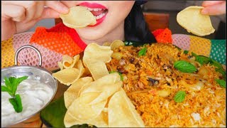 ASMR HYDERABADI BIRYANI CHICKEN  CUCUMBER RAITA  EATING SOUNDS  NO TALKING [upl. by Sudnor]