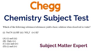 Chegg Chemistry Subject Test  Chemistry Subject Matter Expert Test  Questions Only [upl. by Neela]