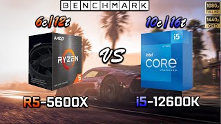 Ryzen 5 5600X vs Intel i5 12600K Benchmark  Test in 8 Games [upl. by Barde6]