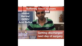 Laparoscopic Acid reflux GERD Hiatus hernia surgery Patient review [upl. by Axe591]