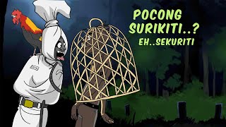 Pocong jadi Sekuriti Usaha Ternak Ayam Jago  Kartun Hantu Lucu [upl. by Garretson]