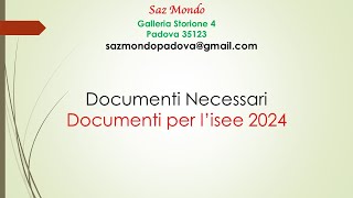 Documenti Necessari per lIsee 2024 [upl. by Retepnhoj323]