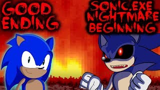 SONICEXE NIGHTMARE BEGINNING  GOOD ENDING  EVERYONE SURVIVED Sonic Horror Game [upl. by Noraha449]