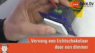 Hoe vervang je een lichtschakelaar door een dimmer [upl. by Luing193]