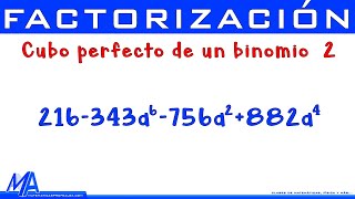 Factorización Cubo perfecto de un binomio  Ejemplo 2 [upl. by Katrinka]