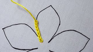 hand embroidery super easy unique stitch flower design creation needle work [upl. by Appilihp]