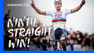 NINTH STRAIGHT VICTORY 🔥😮‍💨  CycloCross X2O Trophy Koksijde Highlights  Eurosport [upl. by Randolf136]