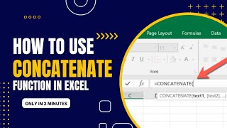 How to Use the CONCATENATE Function in Excel [upl. by Graeme]