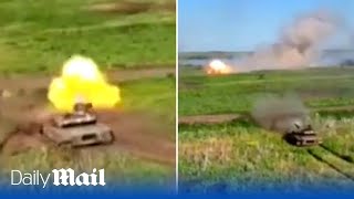 Two Ukraine tanks charge into action and blast Russian positions near Bakhmut [upl. by Balcer962]