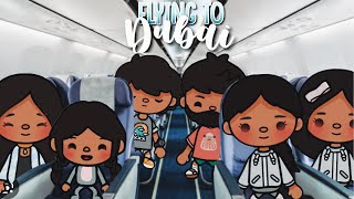 ✈️ FLYING TO DUBAI for our HOLIDAYS 🏖️🤩  Toca boca FAMILY roleplay WITH VOICE [upl. by Aneeled]