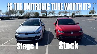 Stock MK8 GTI vs Unitronic Stage 1 MK8 GTI RACE [upl. by Nnaoj]