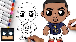 How To Draw Kylian Mbappe  World Cup 2022 [upl. by Bouchier]