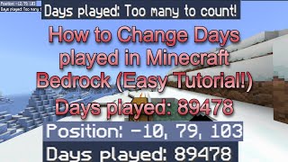 How to Change Days played in Minecraft Bedrock Easy Tutorial [upl. by Trebma]