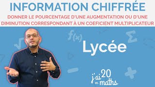 Donner le pourcentage d’une augmentationdiminution correspondant à un coefficient multiplicateur [upl. by Maurita]