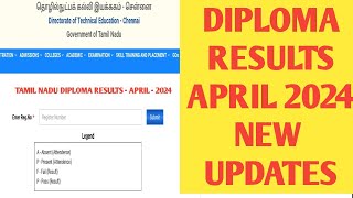 TAMILNADU POLYTECHNIC COLLEGE DIPLOMA APRIL 2024  TAMIL NADU DIPLOMA RESULTS APRIL 2024 NEW UPDATES [upl. by Notgnilliw]